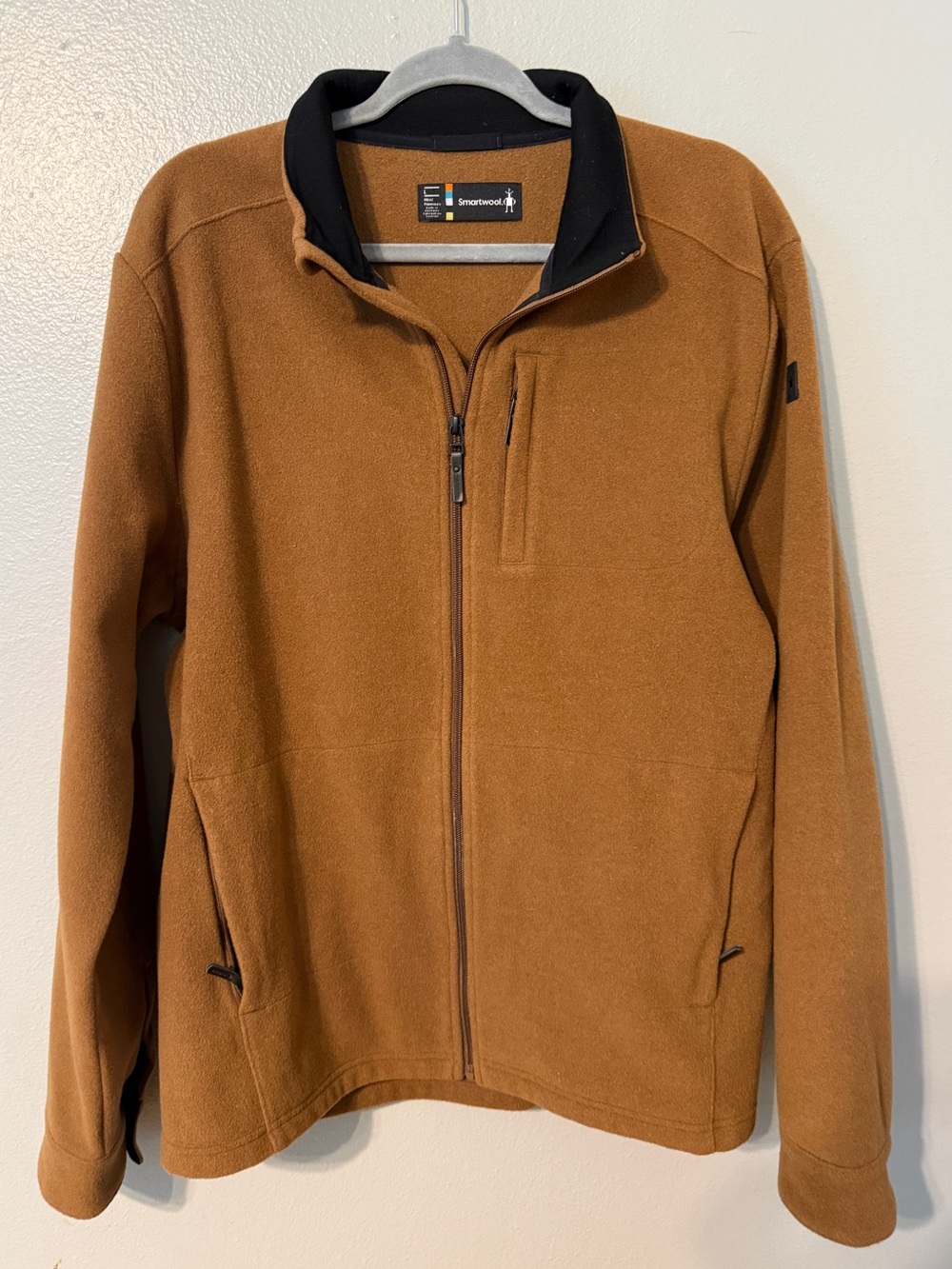 Smartwool Men's Anchor Line Full Zip Jacket Whiskey Brown Wool Blend Size Large